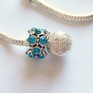 Geometric blue crystal charm